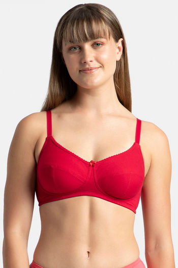 Buy Jockey Double Layered Non Wired Full Coverage T-Shirt Bra - Red Love